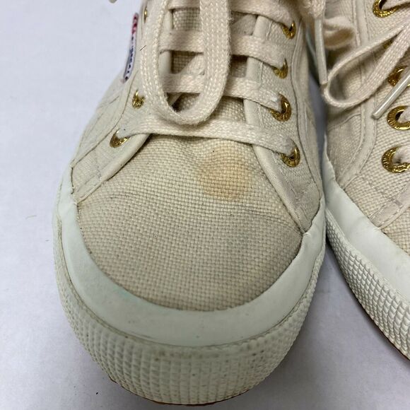 Superga Cotu Casual Canvas Sneakers Shoes Beige Men’s 5.5 / Women’s Size 7 - Picture 3 of 8